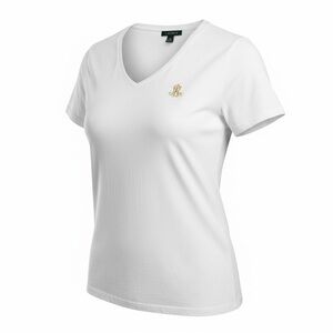 Ralph Lauren White Tee with Gold Logo